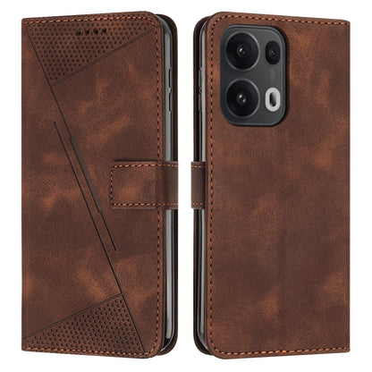 OPPO Reno13 Pro Dream Triangle Leather Wallet Phone Case with Lanyard, Card Slot, Cash Compartment, Foldable Kickstand, Shockproof PU TPU Protective Cover