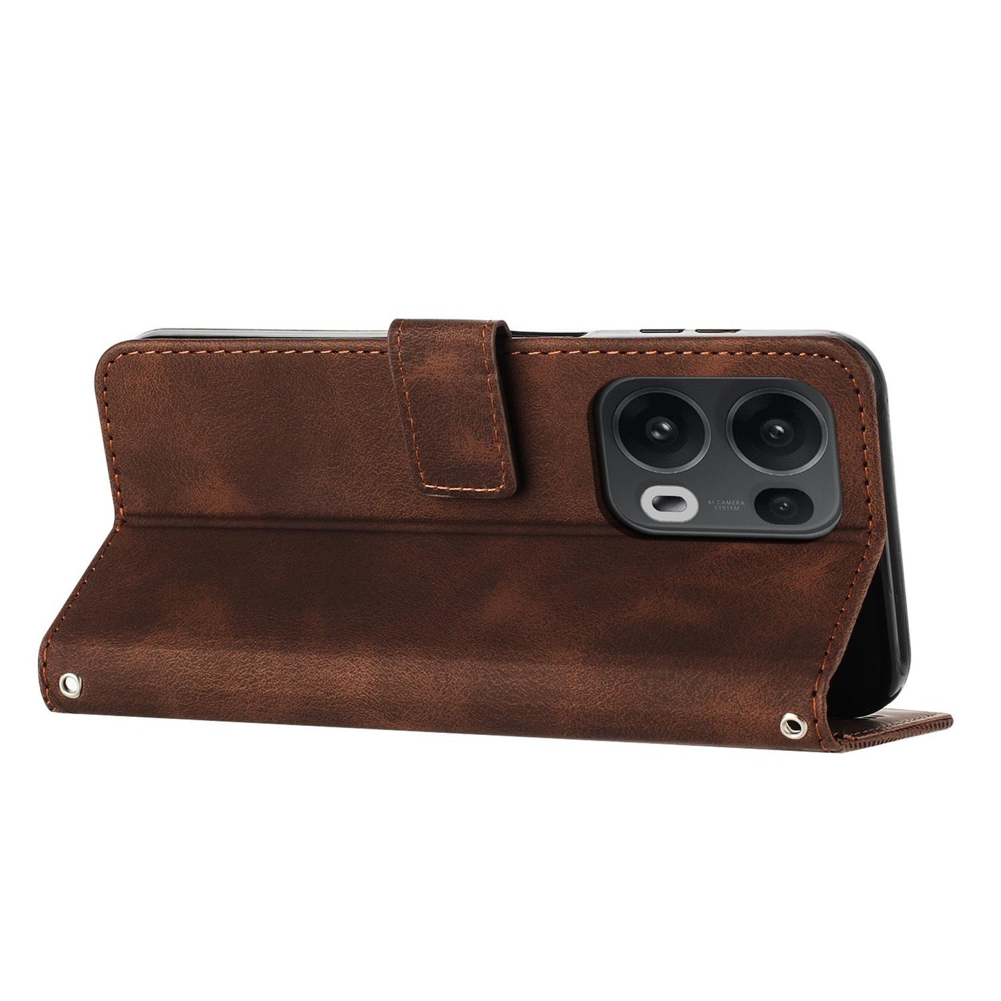 OPPO Reno13 Pro Dream Triangle Leather Wallet Phone Case with Lanyard, Card Slot, Cash Compartment, Foldable Kickstand, Shockproof PU TPU Protective Cover