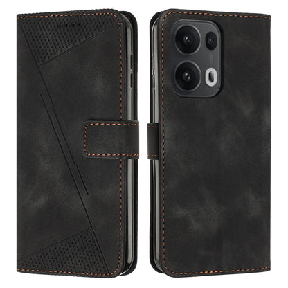 OPPO Reno13 Pro Dream Triangle Leather Wallet Phone Case with Lanyard, Card Slot, Cash Compartment, Foldable Kickstand, Shockproof PU TPU Protective Cover