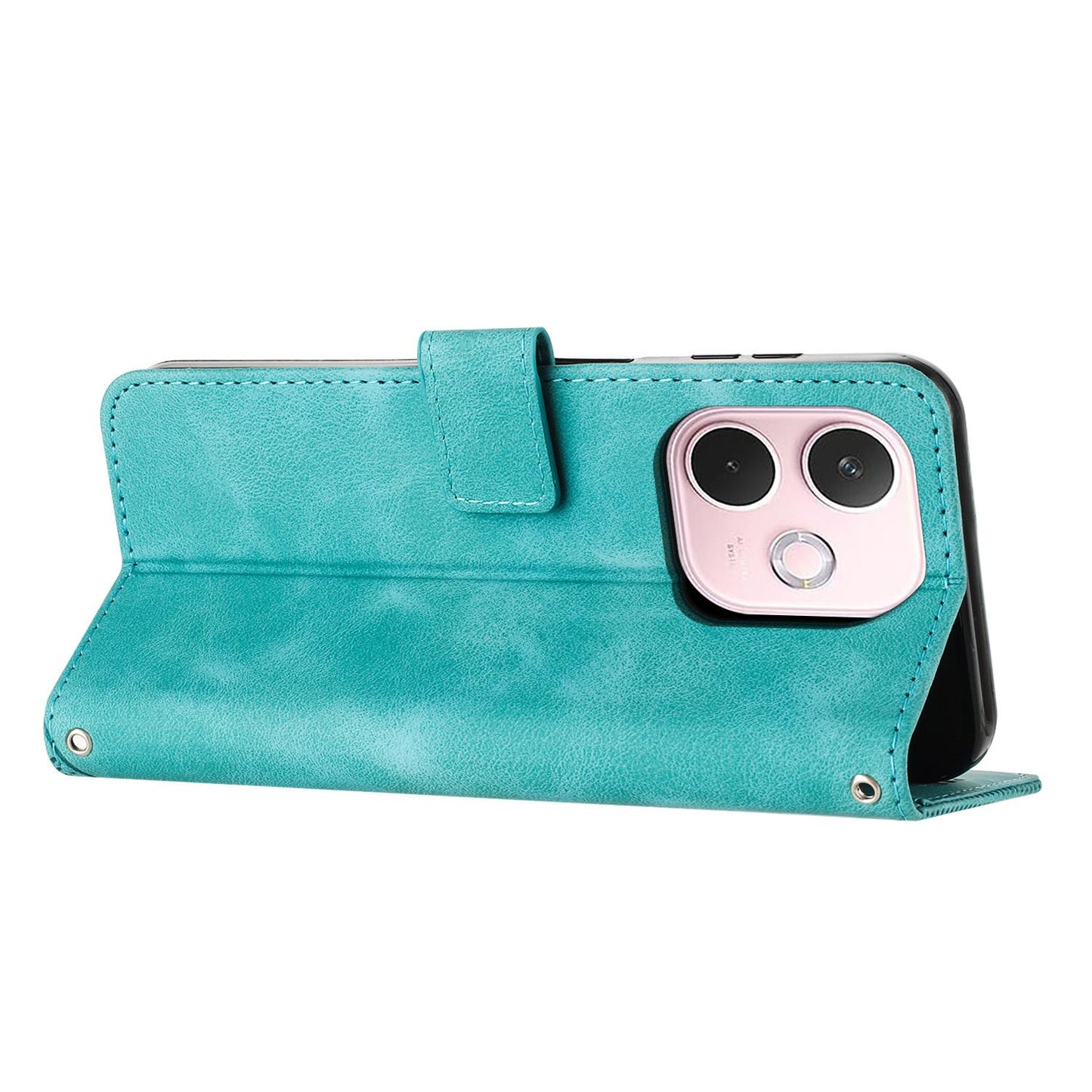 OPPO A5 Pro 5G Dream Triangle Leather Wallet Phone Case with Lanyard, Card Slot, Cash Compartment, Foldable Kickstand, Shockproof PU TPU Protective Cover