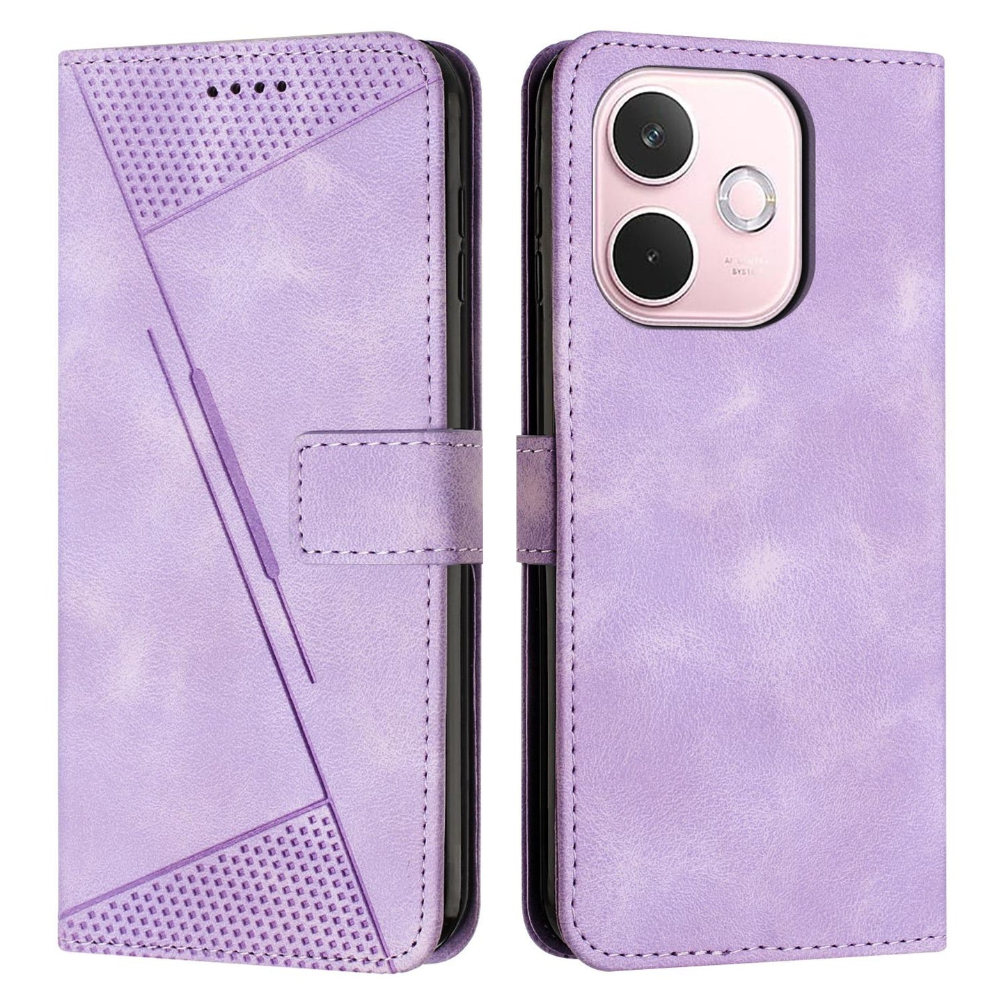 OPPO A5 Pro 5G Dream Triangle Leather Wallet Phone Case with Lanyard, Card Slot, Cash Compartment, Foldable Kickstand, Shockproof PU TPU Protective Cover