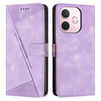 OPPO A5 Pro 5G Dream Triangle Leather Wallet Phone Case with Lanyard, Card Slot, Cash Compartment, Foldable Kickstand, Shockproof PU TPU Protective Cover