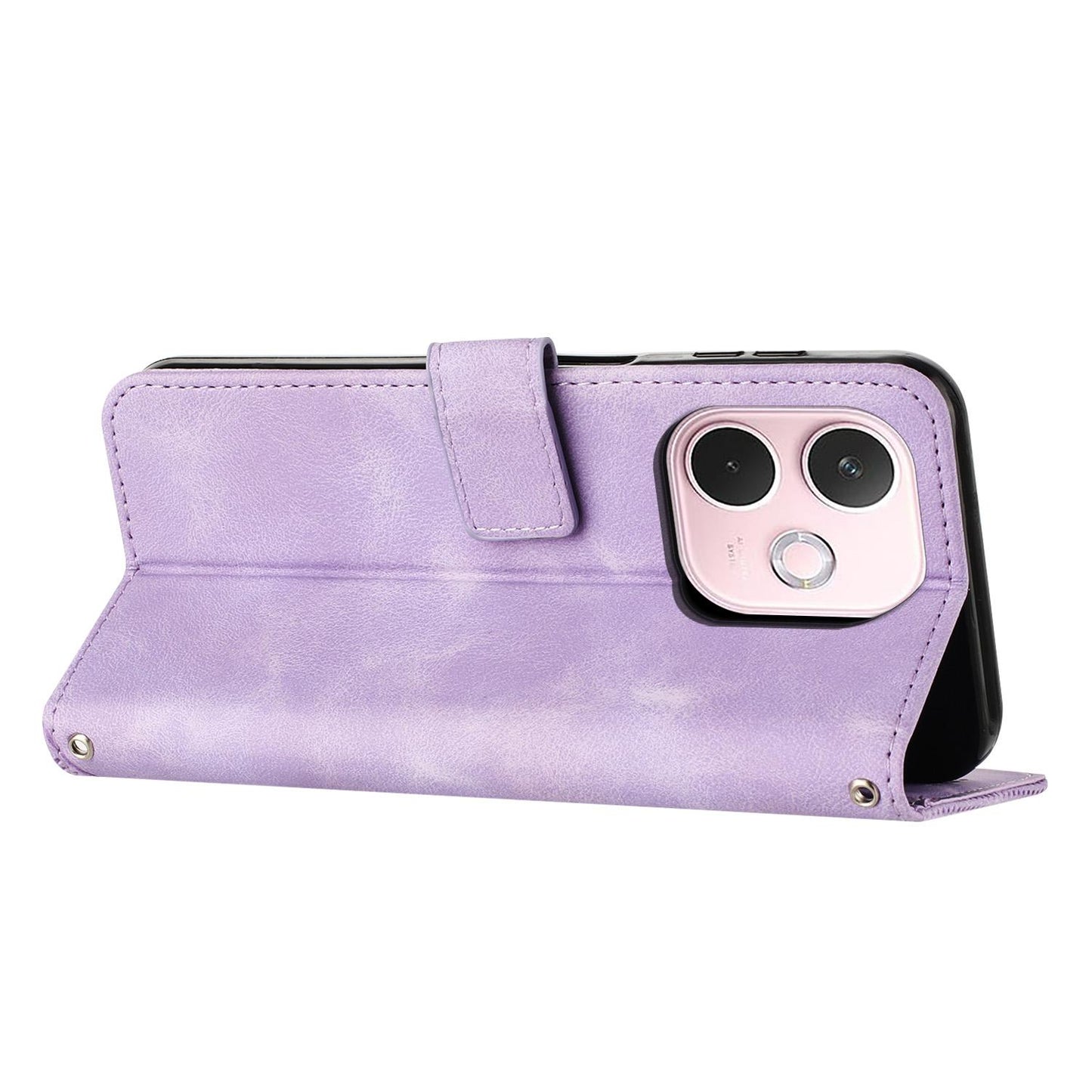 OPPO A5 Pro 5G Dream Triangle Leather Wallet Phone Case with Lanyard, Card Slot, Cash Compartment, Foldable Kickstand, Shockproof PU TPU Protective Cover