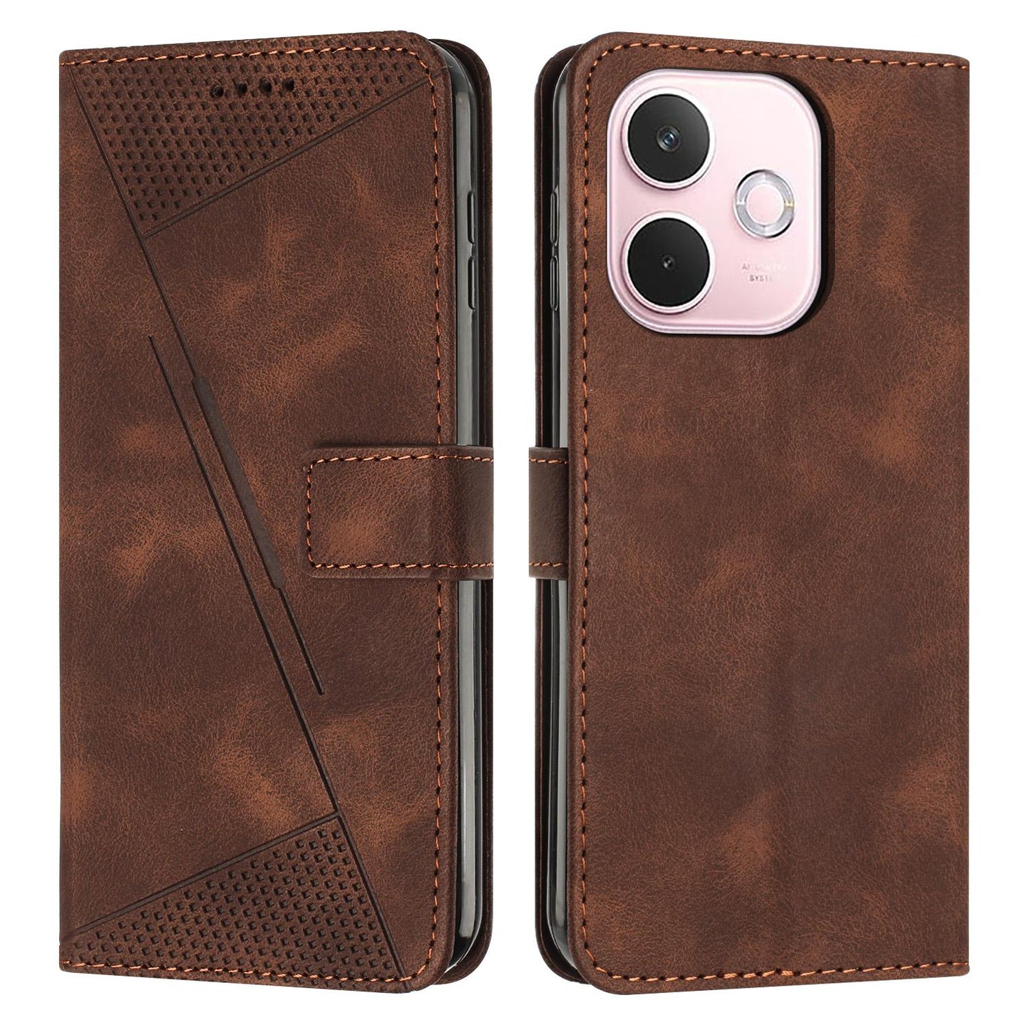 OPPO A5 Pro 5G Dream Triangle Leather Wallet Phone Case with Lanyard, Card Slot, Cash Compartment, Foldable Kickstand, Shockproof PU TPU Protective Cover