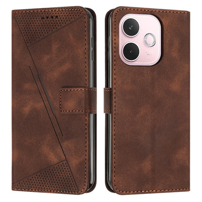 OPPO A5 Pro 5G Dream Triangle Leather Wallet Phone Case with Lanyard, Card Slot, Cash Compartment, Foldable Kickstand, Shockproof PU TPU Protective Cover