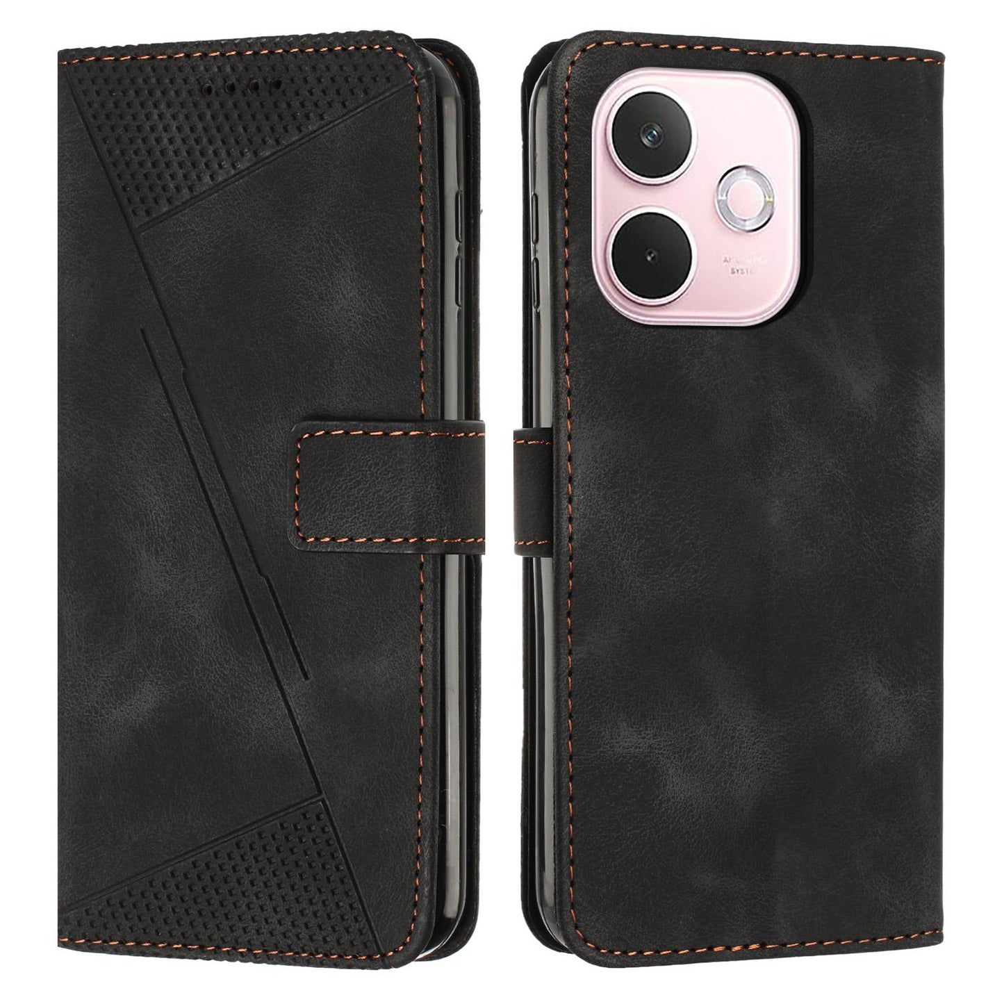 OPPO A5 Pro 5G Dream Triangle Leather Wallet Phone Case with Lanyard, Card Slot, Cash Compartment, Foldable Kickstand, Shockproof PU TPU Protective Cover