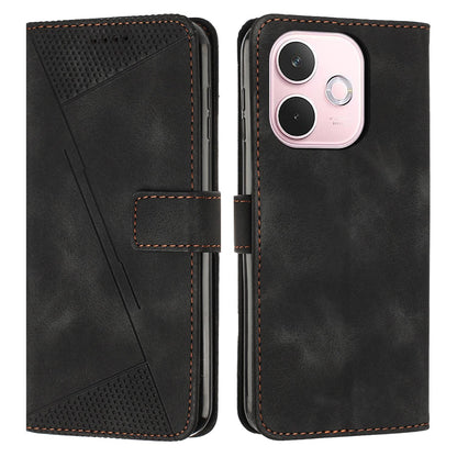 OPPO A5 Pro 5G Dream Triangle Leather Wallet Phone Case with Lanyard, Card Slot, Cash Compartment, Foldable Kickstand, Shockproof PU TPU Protective Cover