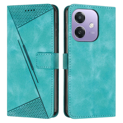 OPPO A5x 5G Dream Triangle Leather Wallet Phone Case with Lanyard, Card Slot, Cash Compartment, Foldable Kickstand, Shockproof PU TPU Protective Cover