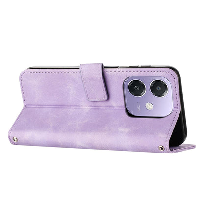 OPPO A5x 5G Dream Triangle Leather Wallet Phone Case with Lanyard, Card Slot, Cash Compartment, Foldable Kickstand, Shockproof PU TPU Protective Cover