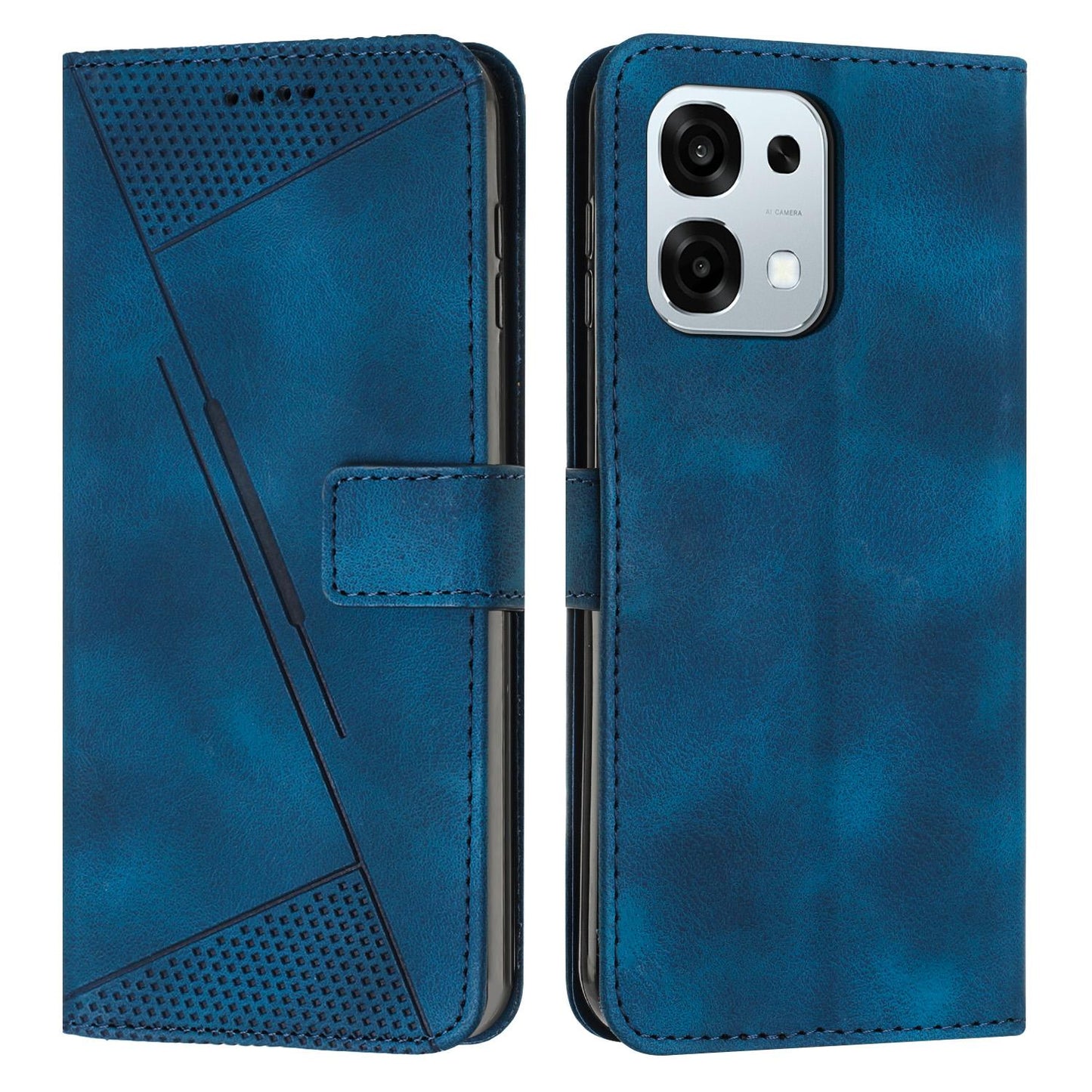 OPPO A6 Pro 5G Dream Triangle Leather Wallet Phone Case with Lanyard, Card Slot, Cash Compartment, Foldable Kickstand, Shockproof PU TPU Protective Cover