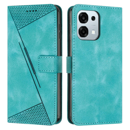 OPPO F31 5G Dream Triangle Leather Wallet Phone Case with Lanyard, Card Slot, Cash Compartment, Foldable Kickstand, Shockproof PU TPU Protective Cover