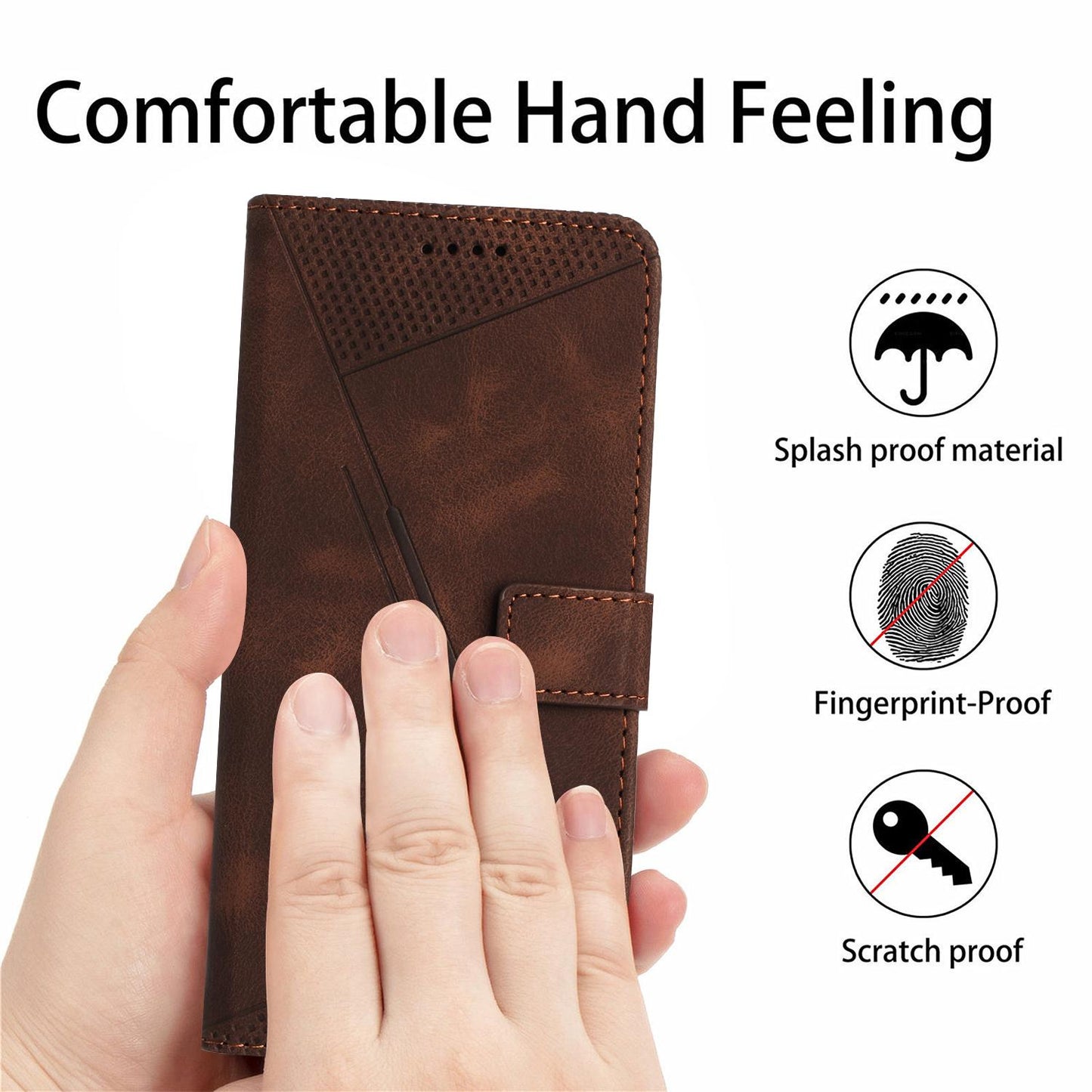 OPPO A6 Pro 5G Dream Triangle Leather Wallet Phone Case with Lanyard, Card Slot, Cash Compartment, Foldable Kickstand, Shockproof PU TPU Protective Cover