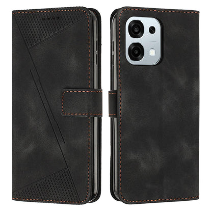 OPPO F31 5G Dream Triangle Leather Wallet Phone Case with Lanyard, Card Slot, Cash Compartment, Foldable Kickstand, Shockproof PU TPU Protective Cover