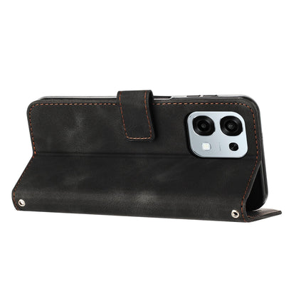 OPPO A6 Pro 5G Dream Triangle Leather Wallet Phone Case with Lanyard, Card Slot, Cash Compartment, Foldable Kickstand, Shockproof PU TPU Protective Cover