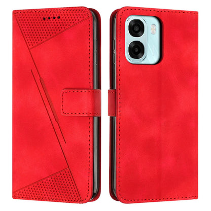 OPPO A6x 5G Dream Triangle Leather Wallet Phone Case with Lanyard, Card Slot, Cash Compartment, Foldable Kickstand, Shockproof PU TPU Protective Cover