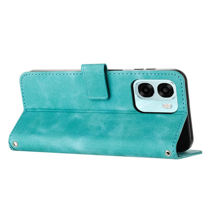 OPPO A6 5G Dream Triangle Leather Wallet Phone Case with Lanyard, Card Slot, Cash Compartment, Foldable Kickstand, Shockproof PU TPU Protective Cover