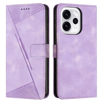 OPPO Reno15 5G Dream Triangle Leather Wallet Phone Case with Lanyard, Card Slot, Cash Compartment, Foldable Kickstand, Shockproof PU TPU Protective Cover