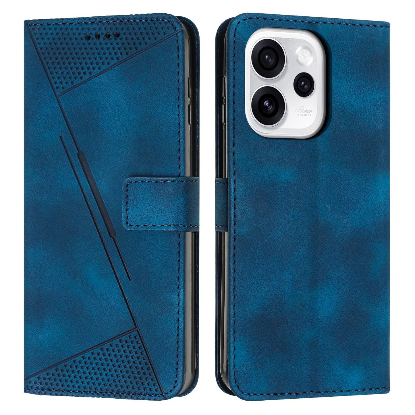 OPPO Reno15 F 5G Dream Triangle Leather Wallet Phone Case with Lanyard, Card Slot, Cash Compartment, Foldable Kickstand, Shockproof PU TPU Protective Cover