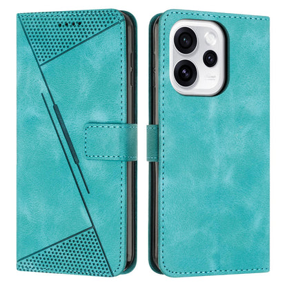 OPPO Reno15 F 5G Dream Triangle Leather Wallet Phone Case with Lanyard, Card Slot, Cash Compartment, Foldable Kickstand, Shockproof PU TPU Protective Cover