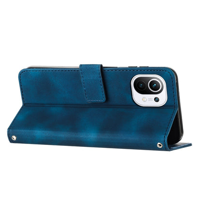 Xiaomi Mi 11 Lite Dream Triangle Leather Wallet Phone Case with Lanyard, Card Slot, Cash Compartment, Foldable Kickstand, Shockproof PU TPU Protective Cover