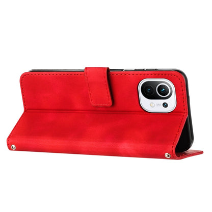 Xiaomi Mi 11 Lite Dream Triangle Leather Wallet Phone Case with Lanyard, Card Slot, Cash Compartment, Foldable Kickstand, Shockproof PU TPU Protective Cover