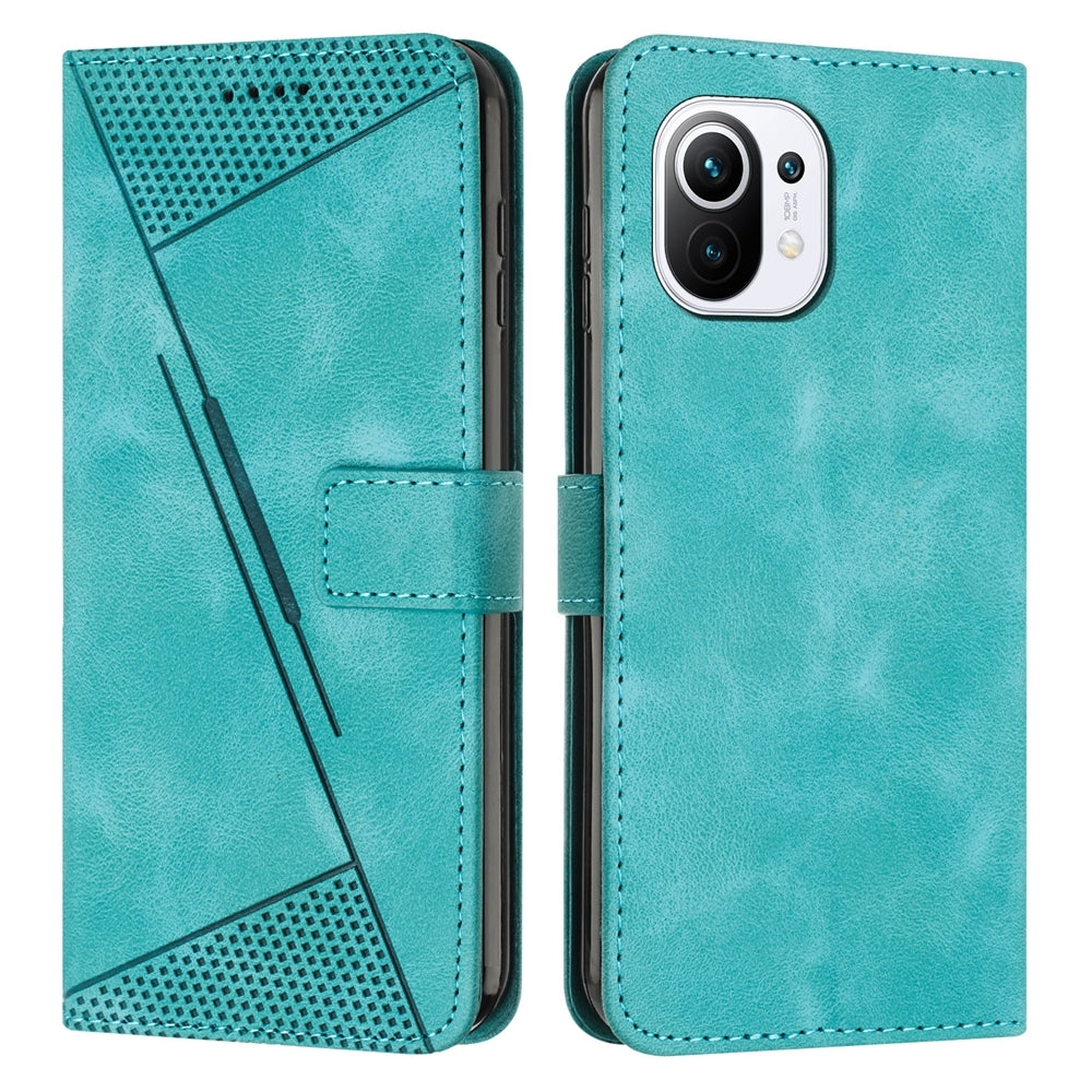 Xiaomi Mi 11 Lite Dream Triangle Leather Wallet Phone Case with Lanyard, Card Slot, Cash Compartment, Foldable Kickstand, Shockproof PU TPU Protective Cover
