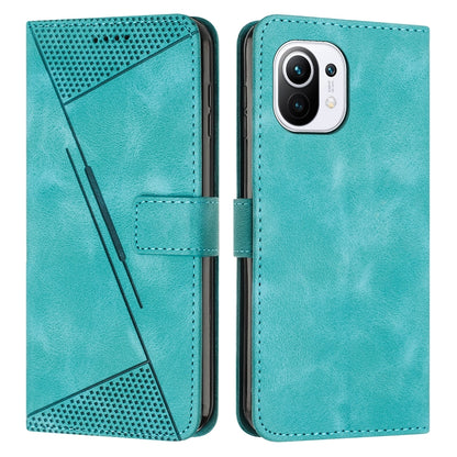 Xiaomi Mi 11 Lite Dream Triangle Leather Wallet Phone Case with Lanyard, Card Slot, Cash Compartment, Foldable Kickstand, Shockproof PU TPU Protective Cover