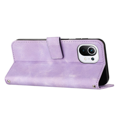Xiaomi Mi 11 Lite Dream Triangle Leather Wallet Phone Case with Lanyard, Card Slot, Cash Compartment, Foldable Kickstand, Shockproof PU TPU Protective Cover