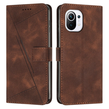 Xiaomi Mi 11 Lite Dream Triangle Leather Wallet Phone Case with Lanyard, Card Slot, Cash Compartment, Foldable Kickstand, Shockproof PU TPU Protective Cover