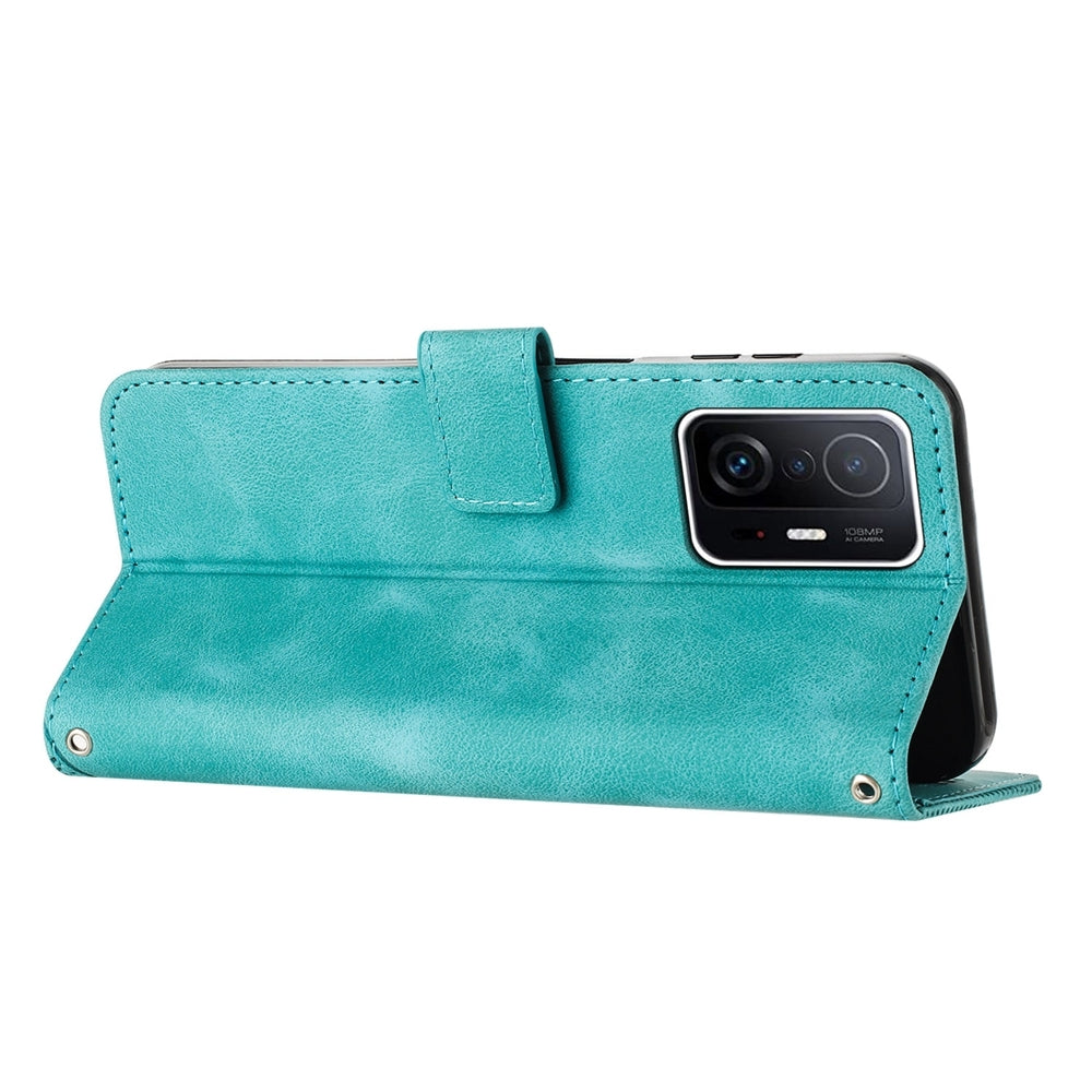 Xiaomi 11T Pro Dream Triangle Leather Wallet Phone Case with Lanyard, Card Slot, Cash Compartment, Foldable Kickstand, Shockproof PU TPU Protective Cover