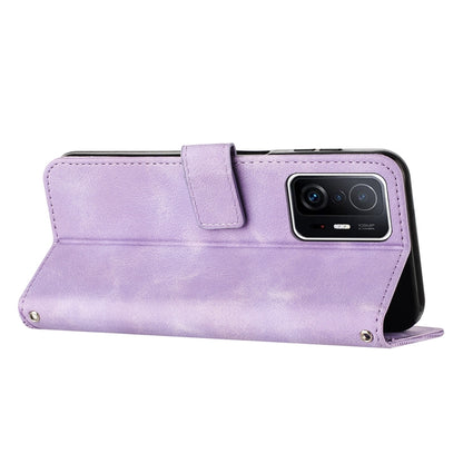 Xiaomi 11T Dream Triangle Leather Wallet Phone Case with Lanyard, Card Slot, Cash Compartment, Foldable Kickstand, Shockproof PU TPU Protective Cover