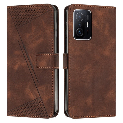 Xiaomi 11T Dream Triangle Leather Wallet Phone Case with Lanyard, Card Slot, Cash Compartment, Foldable Kickstand, Shockproof PU TPU Protective Cover