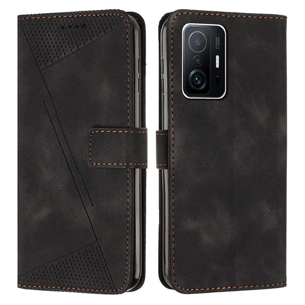 Xiaomi 11T Dream Triangle Leather Wallet Phone Case with Lanyard, Card Slot, Cash Compartment, Foldable Kickstand, Shockproof PU TPU Protective Cover