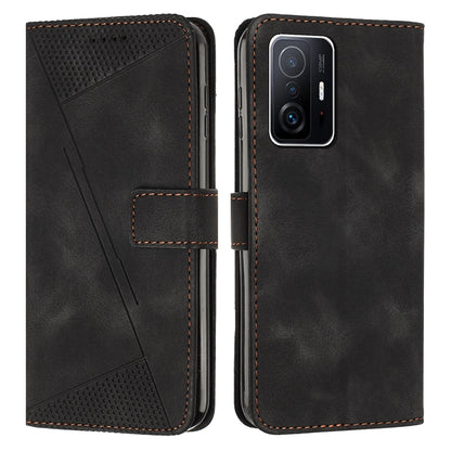 Xiaomi 11T Pro Dream Triangle Leather Wallet Phone Case with Lanyard, Card Slot, Cash Compartment, Foldable Kickstand, Shockproof PU TPU Protective Cover