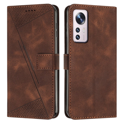 Xiaomi 12 Lite Dream Triangle Leather Wallet Phone Case with Lanyard, Card Slot, Cash Compartment, Foldable Kickstand, Shockproof PU TPU Protective Cover