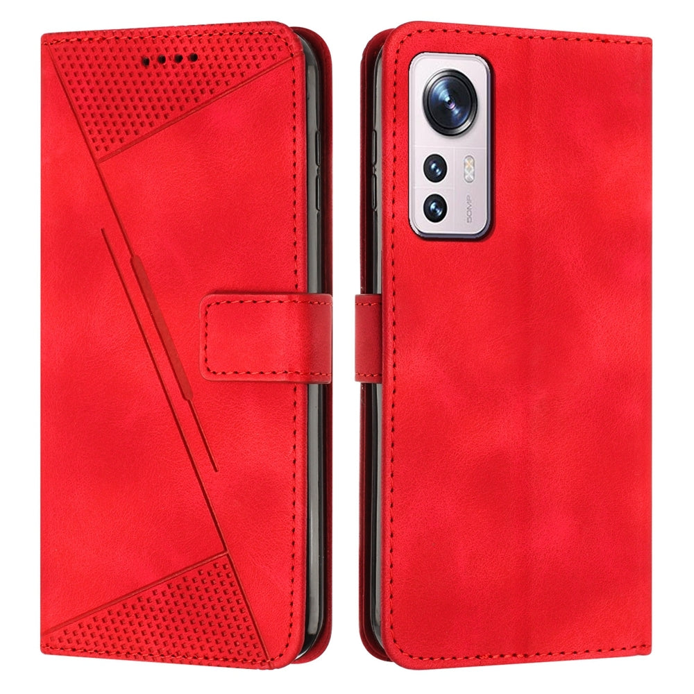 Xiaomi 12 Pro Dream Triangle Leather Wallet Phone Case with Lanyard, Card Slot, Cash Compartment, Foldable Kickstand, Shockproof PU TPU Protective Cover