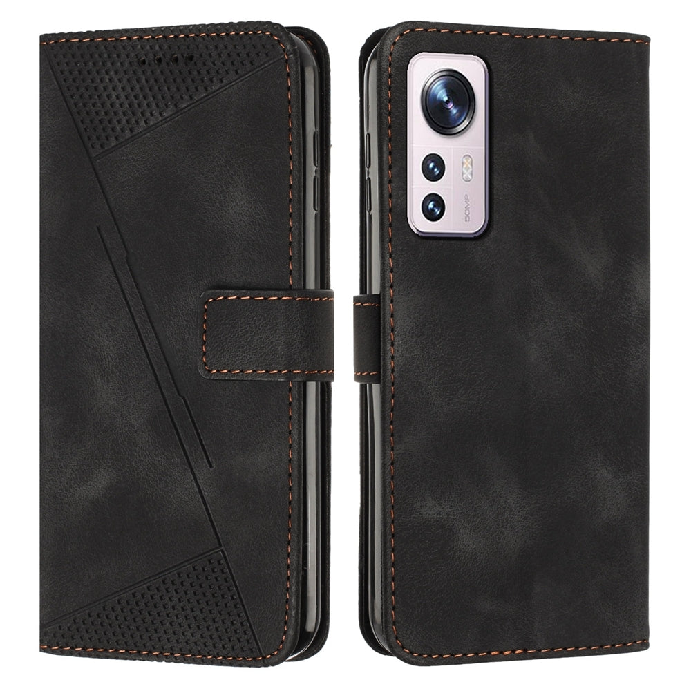 Xiaomi 12S Pro Dream Triangle Leather Wallet Phone Case with Lanyard, Card Slot, Cash Compartment, Foldable Kickstand, Shockproof PU TPU Protective Cover