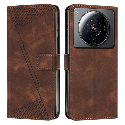 Xiaomi 12 Ultra Dream Triangle Leather Wallet Phone Case with Lanyard, Card Slot, Cash Compartment, Foldable Kickstand, Shockproof PU TPU Protective Cover
