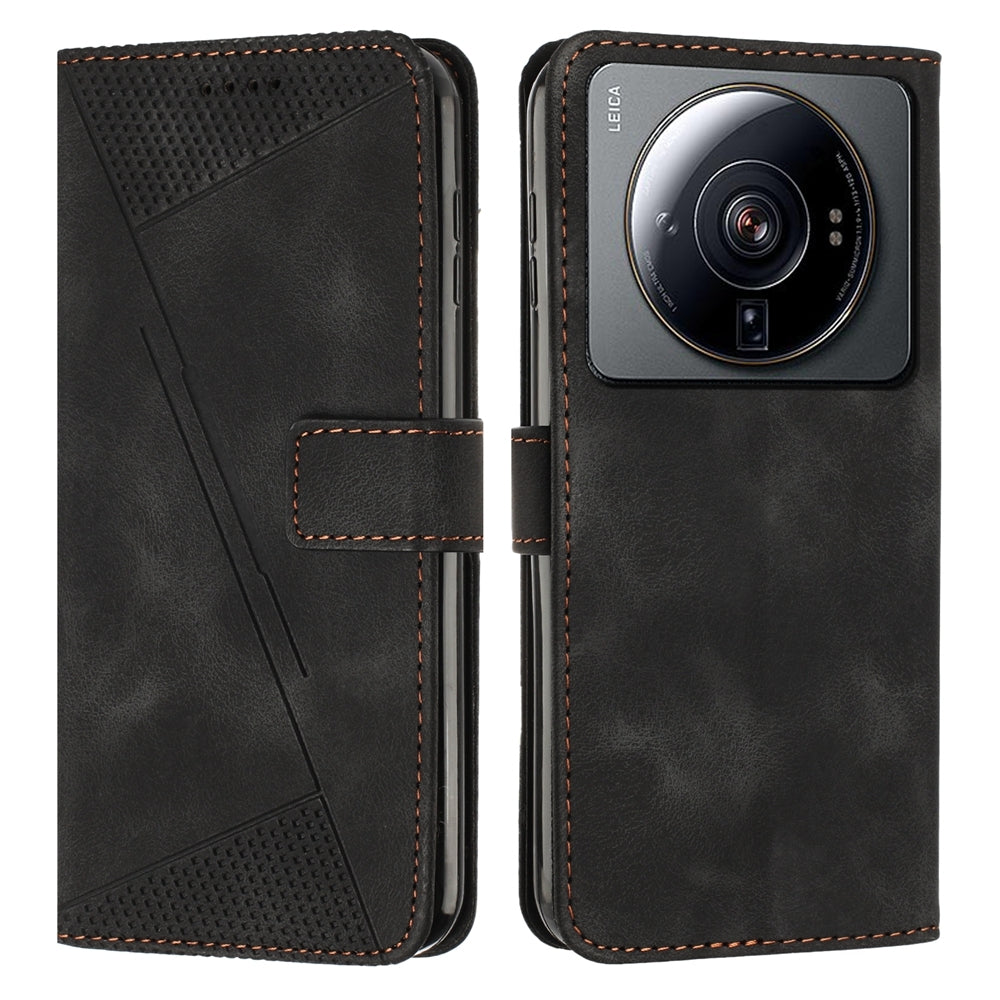 Xiaomi 12 Ultra Dream Triangle Leather Wallet Phone Case with Lanyard, Card Slot, Cash Compartment, Foldable Kickstand, Shockproof PU TPU Protective Cover