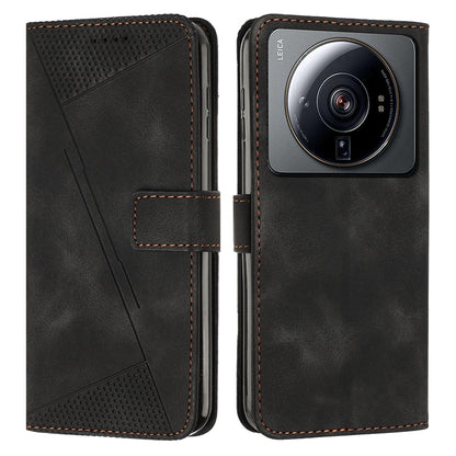 Xiaomi 12 Ultra Dream Triangle Leather Wallet Phone Case with Lanyard, Card Slot, Cash Compartment, Foldable Kickstand, Shockproof PU TPU Protective Cover