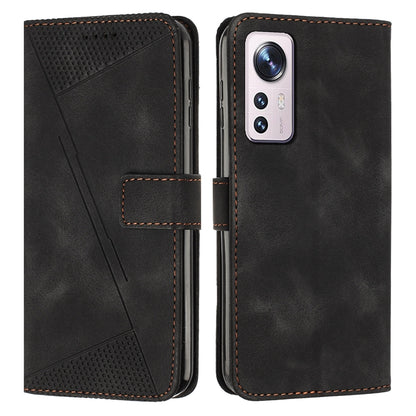 Xiaomi 12S Dream Triangle Leather Wallet Phone Case with Lanyard, Card Slot, Cash Compartment, Foldable Kickstand, Shockproof PU TPU Protective Cover