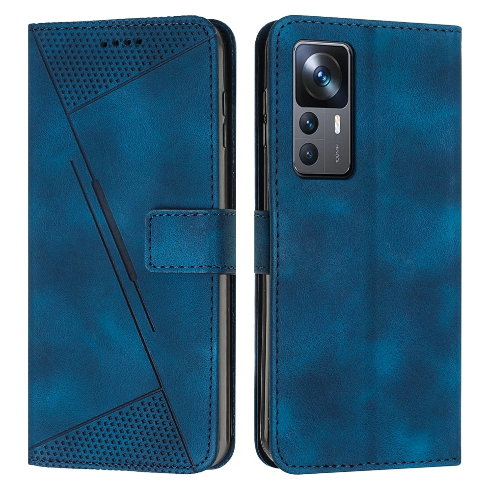 Xiaomi 12T Pro Dream Triangle Leather Wallet Phone Case with Lanyard, Card Slot, Cash Compartment, Foldable Kickstand, Shockproof PU TPU Protective Cover