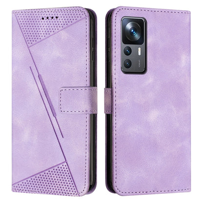 Xiaomi 12T Dream Triangle Leather Wallet Phone Case with Lanyard, Card Slot, Cash Compartment, Foldable Kickstand, Shockproof PU TPU Protective Cover