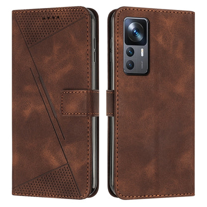 Xiaomi 12T Dream Triangle Leather Wallet Phone Case with Lanyard, Card Slot, Cash Compartment, Foldable Kickstand, Shockproof PU TPU Protective Cover