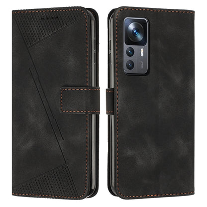 Xiaomi 12T Dream Triangle Leather Wallet Phone Case with Lanyard, Card Slot, Cash Compartment, Foldable Kickstand, Shockproof PU TPU Protective Cover