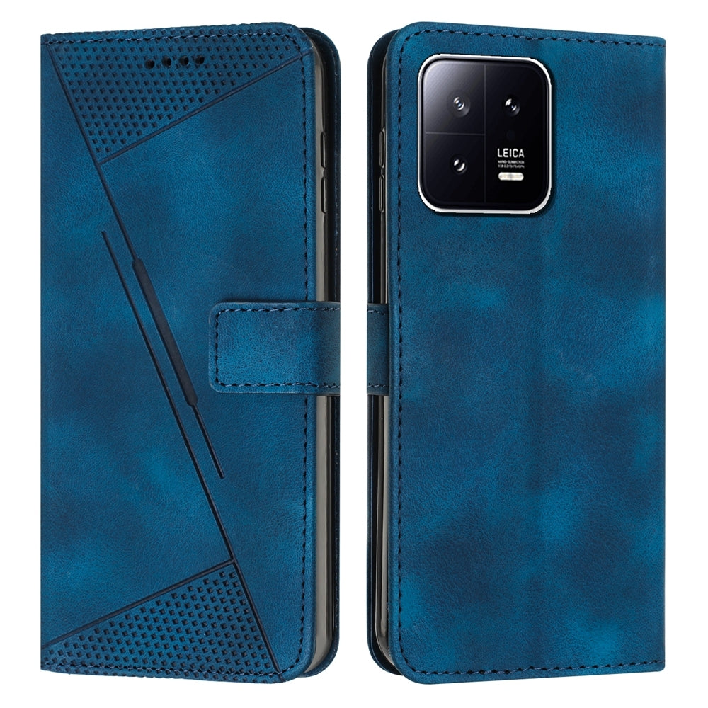 Xiaomi 13 Dream Triangle Leather Wallet Phone Case with Lanyard, Card Slot, Cash Compartment, Foldable Kickstand, Shockproof PU TPU Protective Cover