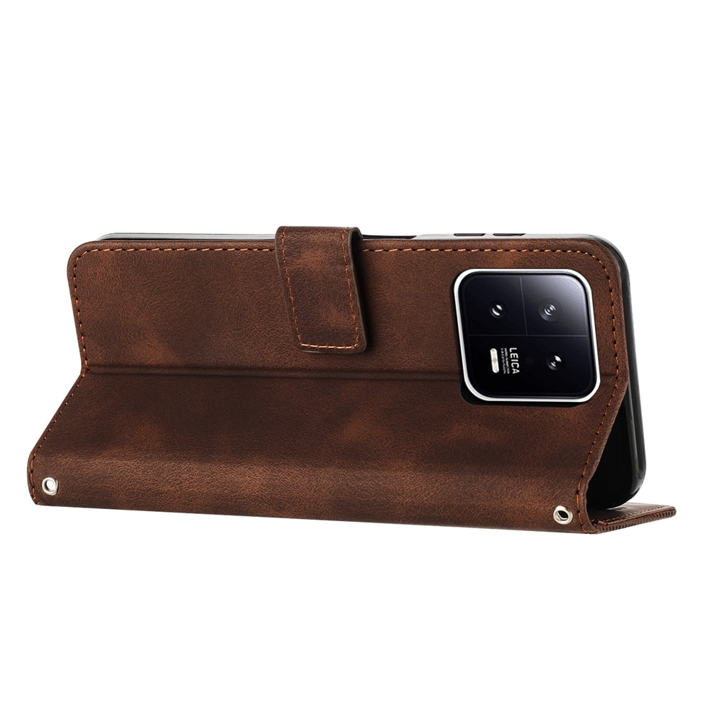 Xiaomi 13 Dream Triangle Leather Wallet Phone Case with Lanyard, Card Slot, Cash Compartment, Foldable Kickstand, Shockproof PU TPU Protective Cover