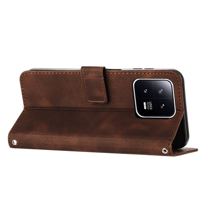 Xiaomi 13 Dream Triangle Leather Wallet Phone Case with Lanyard, Card Slot, Cash Compartment, Foldable Kickstand, Shockproof PU TPU Protective Cover