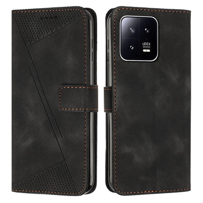 Xiaomi 13 Dream Triangle Leather Wallet Phone Case with Lanyard, Card Slot, Cash Compartment, Foldable Kickstand, Shockproof PU TPU Protective Cover