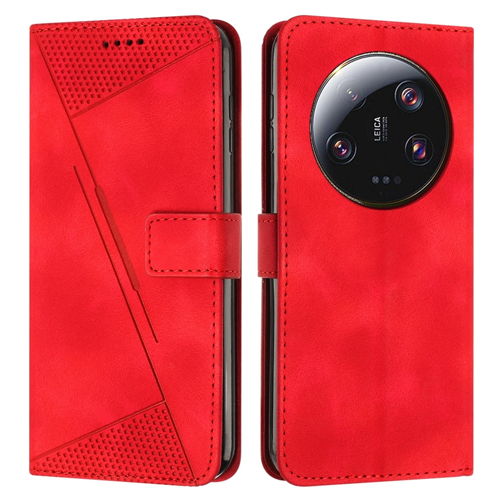 Xiaomi 13 Ultra Dream Triangle Leather Wallet Phone Case with Lanyard, Card Slot, Cash Compartment, Foldable Kickstand, Shockproof PU TPU Protective Cover